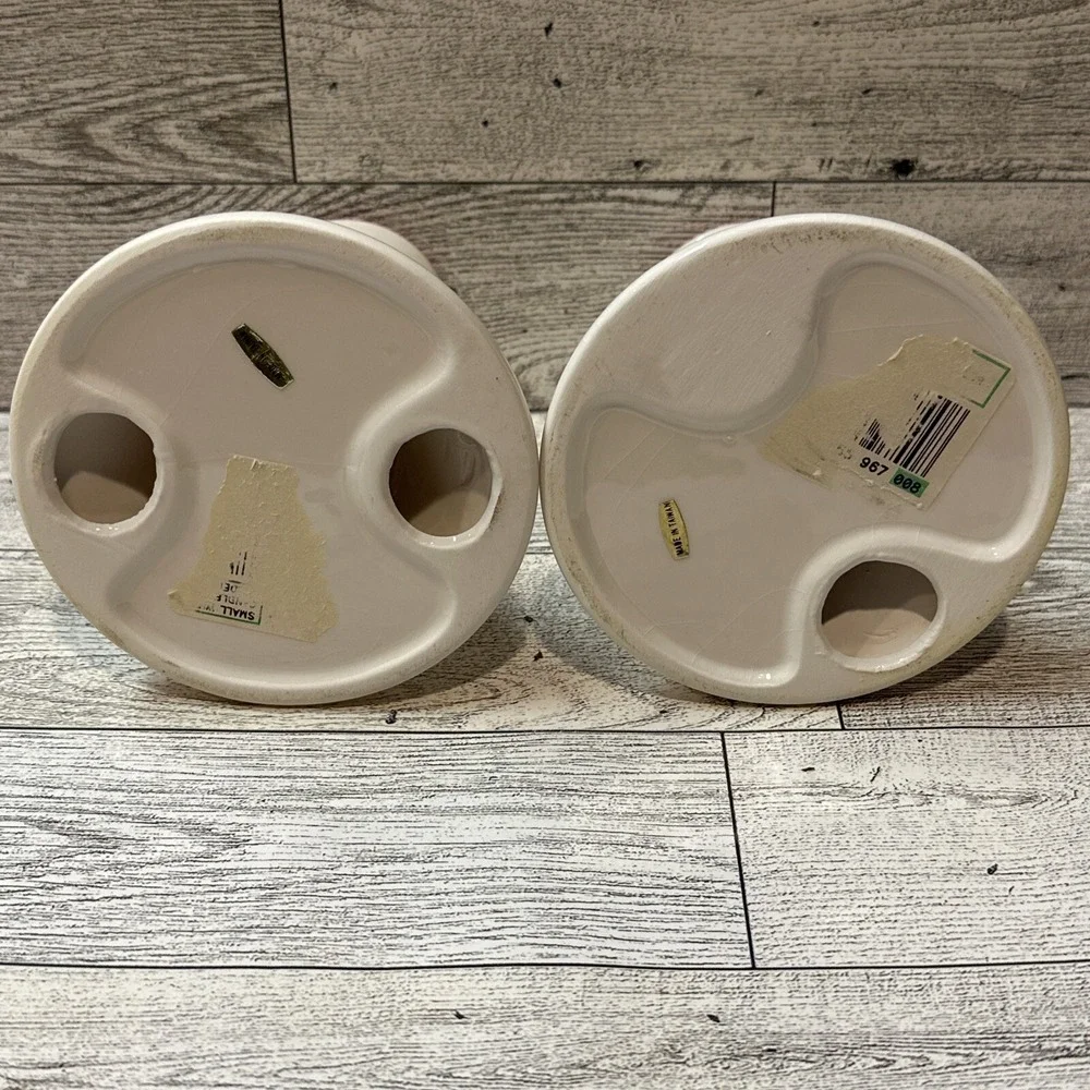 Porcelain Floral Candleholders  4.25x3.75